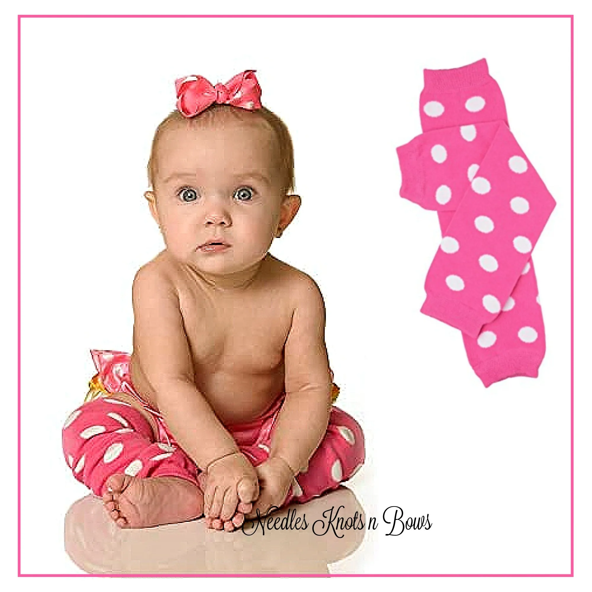 Pink Polka Dot Leg Warmers, Baby Toddler Leg Warmers