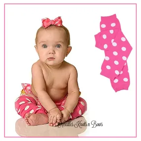 Pink Polka Dot Leg Warmers, Baby Toddler Leg Warmers