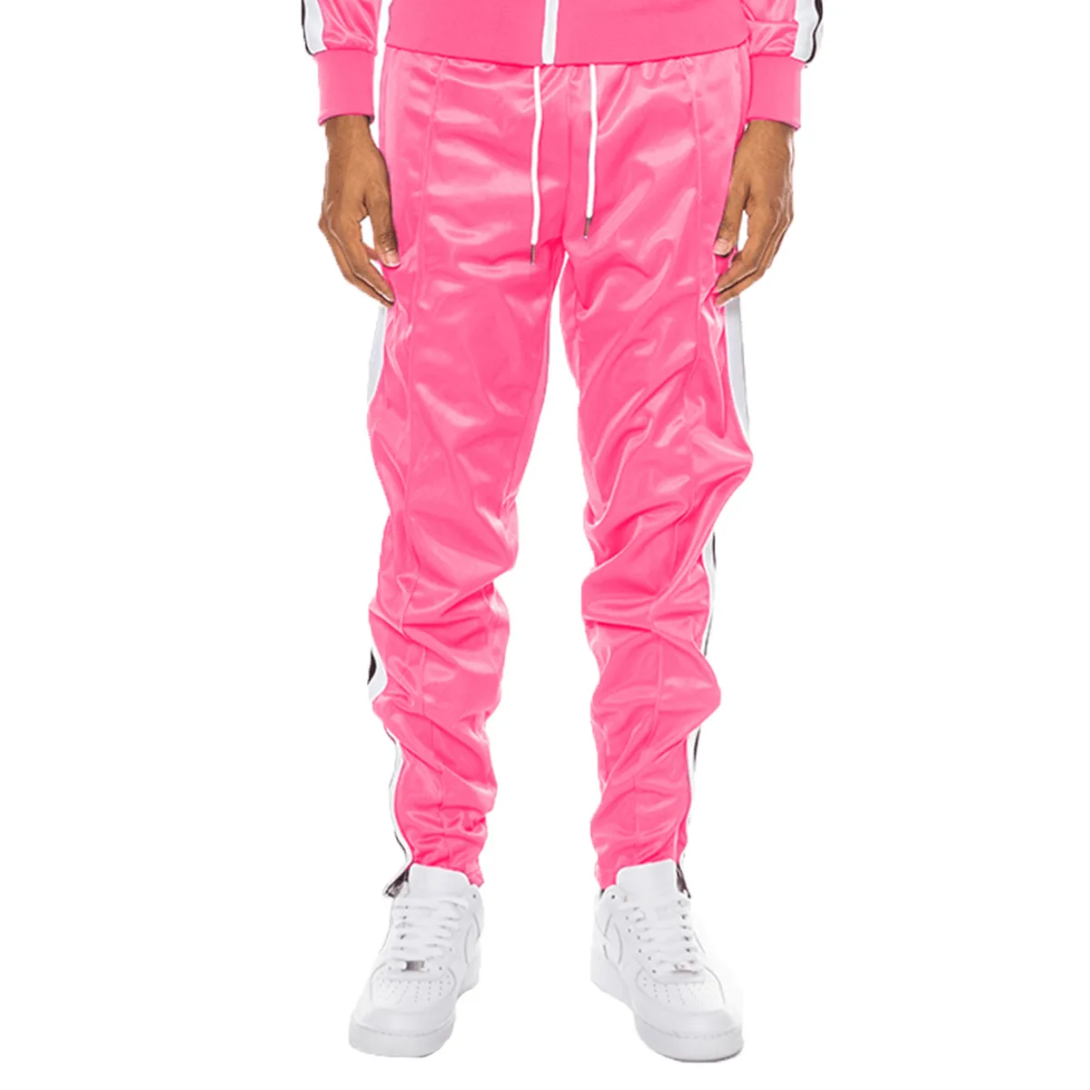 Pink Striped Tape Track Pants