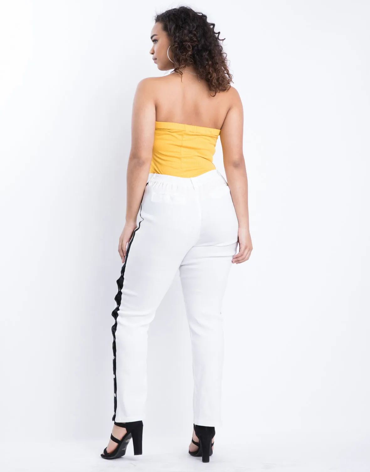 Plus Size Snap Down Track Pants