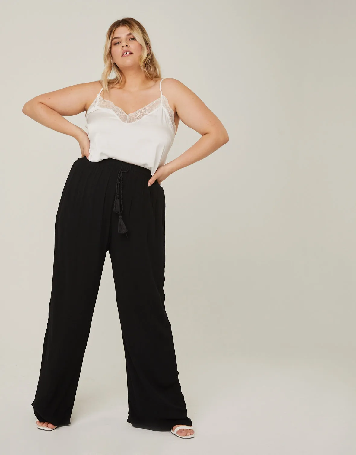 Plus Size Woven Summer Pants