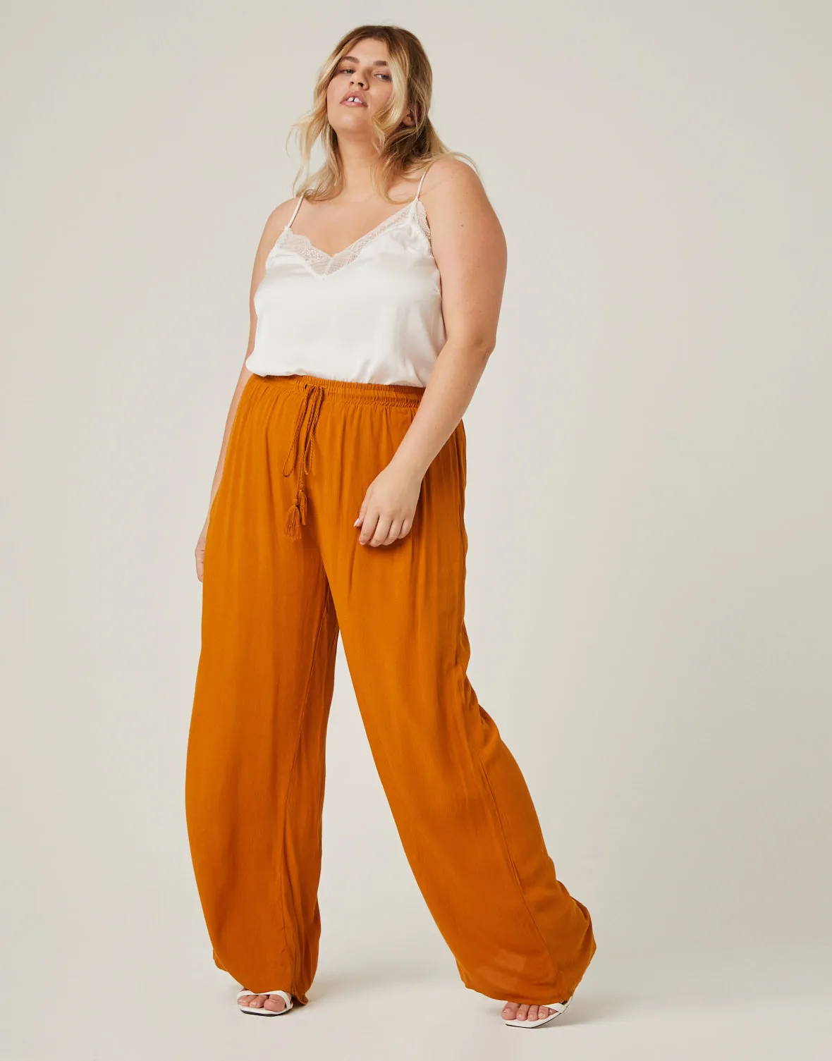 Plus Size Woven Summer Pants