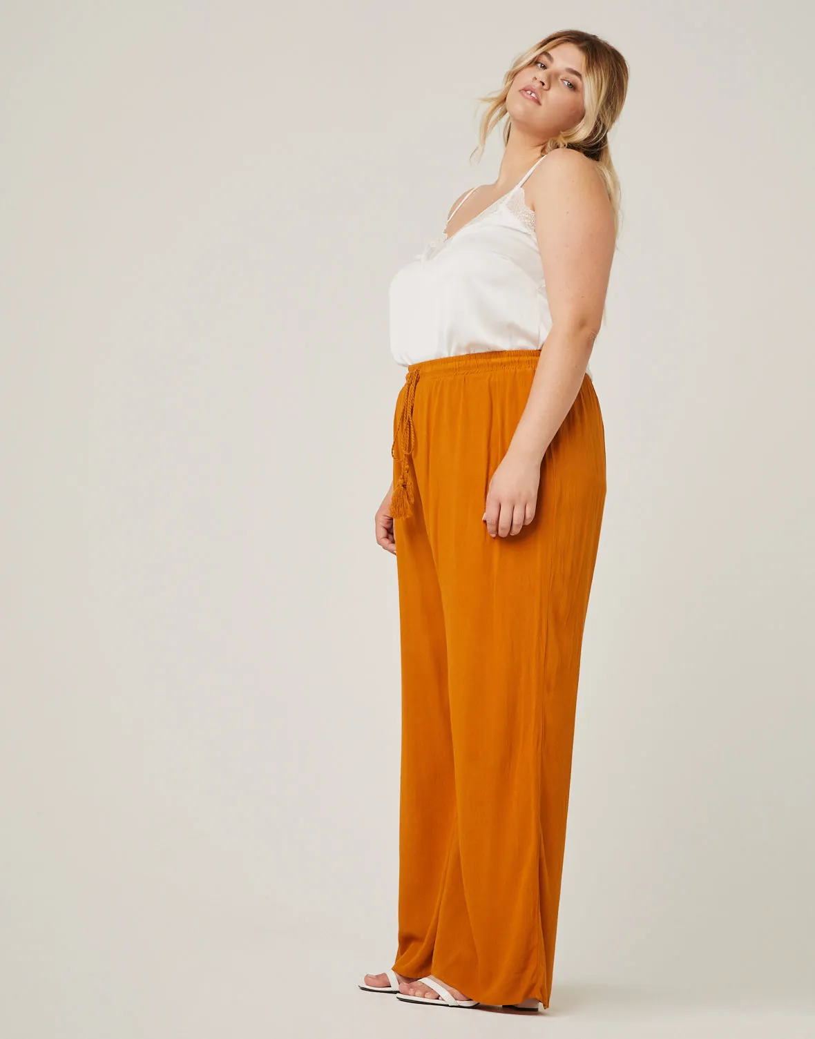 Plus Size Woven Summer Pants