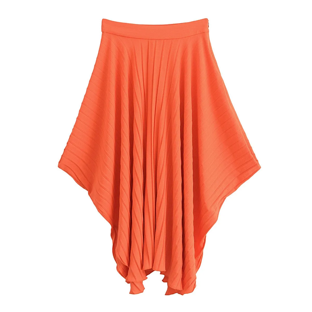 Pre Order: Asymmetric Pleated Top   Pleated Skirt Set