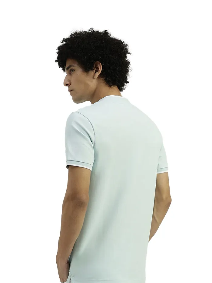 REGULAR FIT HENLEY NECK SOLID T-SHIRT