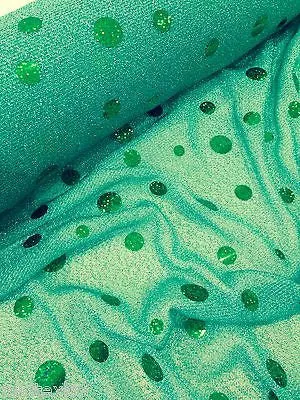 Round Hologram Sequin 58" fancy dress prom knit fabric M154 Midtex