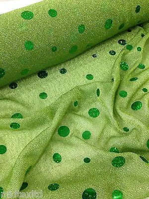 Round Hologram Sequin 58" fancy dress prom knit fabric M154 Midtex