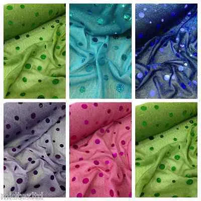 Round Hologram Sequin 58" fancy dress prom knit fabric M154 Midtex