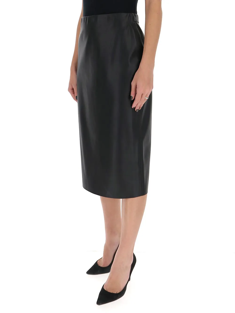 'S Max Mara Faux Leather Pencil Skirt