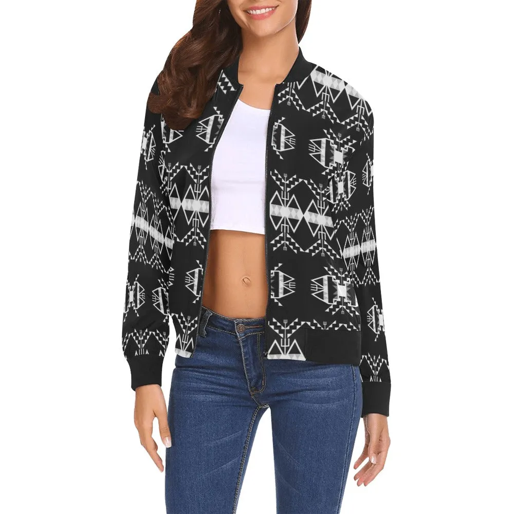 Sacred Trust Black Bomber Jacket for Women