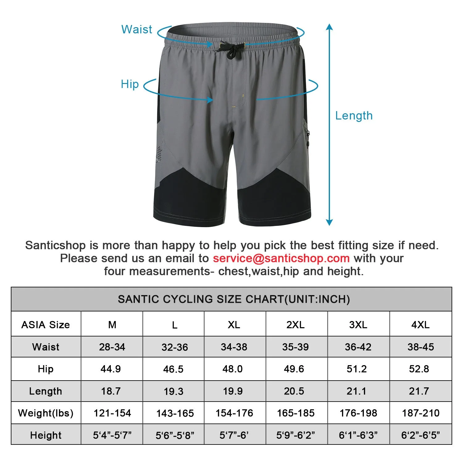 Santic Hebre Grey Men Cycling MTB Shorts