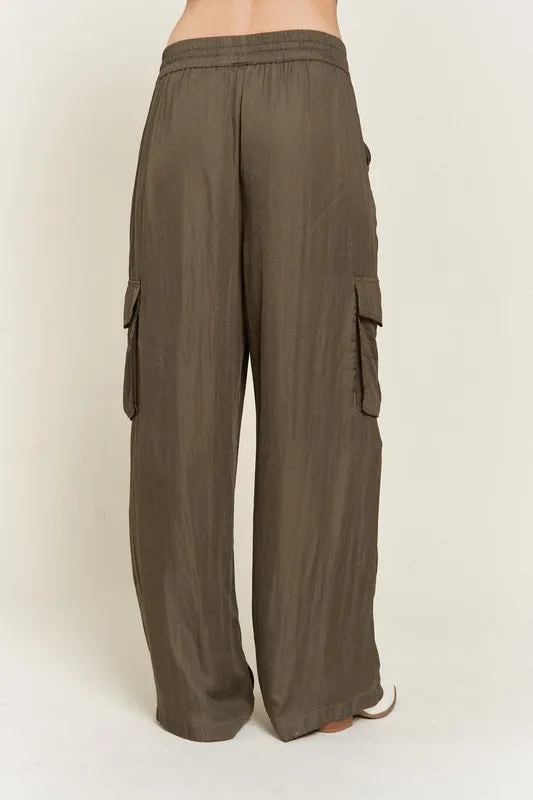 Satin Cargo Pants