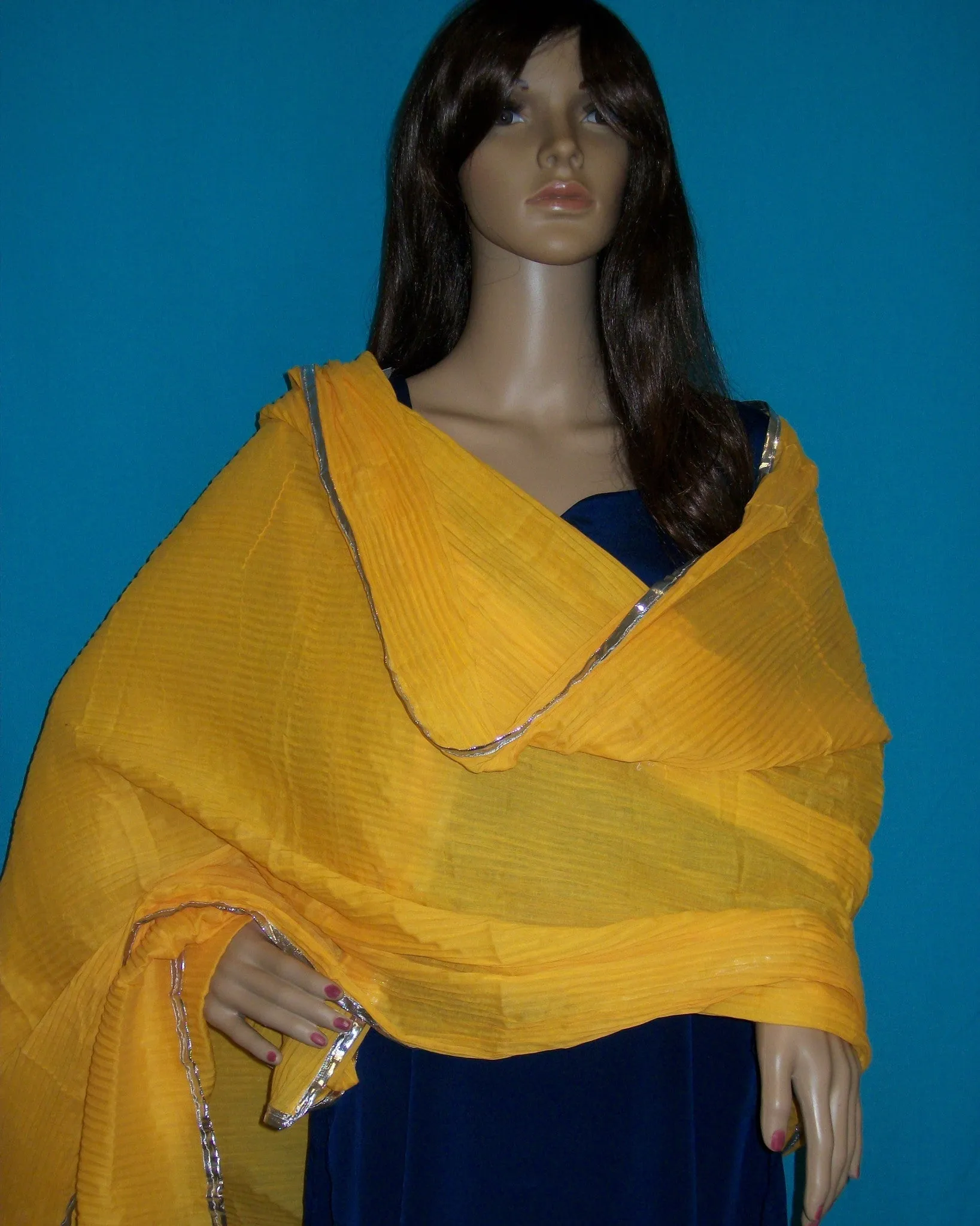 Scarf 2583 Yellow Cotton Haldi Ubtan Roka Dupatta Chunni Shawl