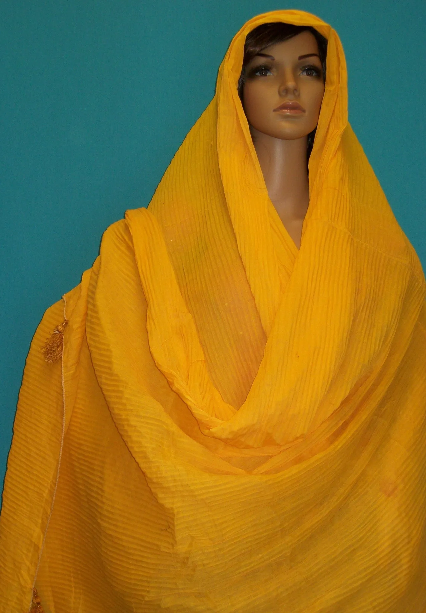 Scarf 2583 Yellow Cotton Haldi Ubtan Roka Dupatta Chunni Shawl