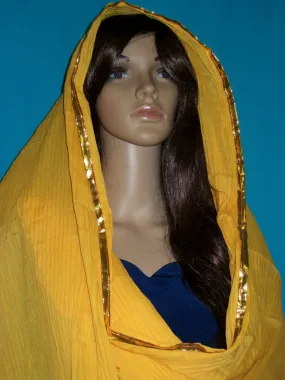 Scarf 2583 Yellow Cotton Haldi Ubtan Roka Dupatta Chunni Shawl