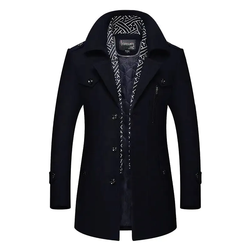 Scarf Collar Thick Warm Woollen Coat