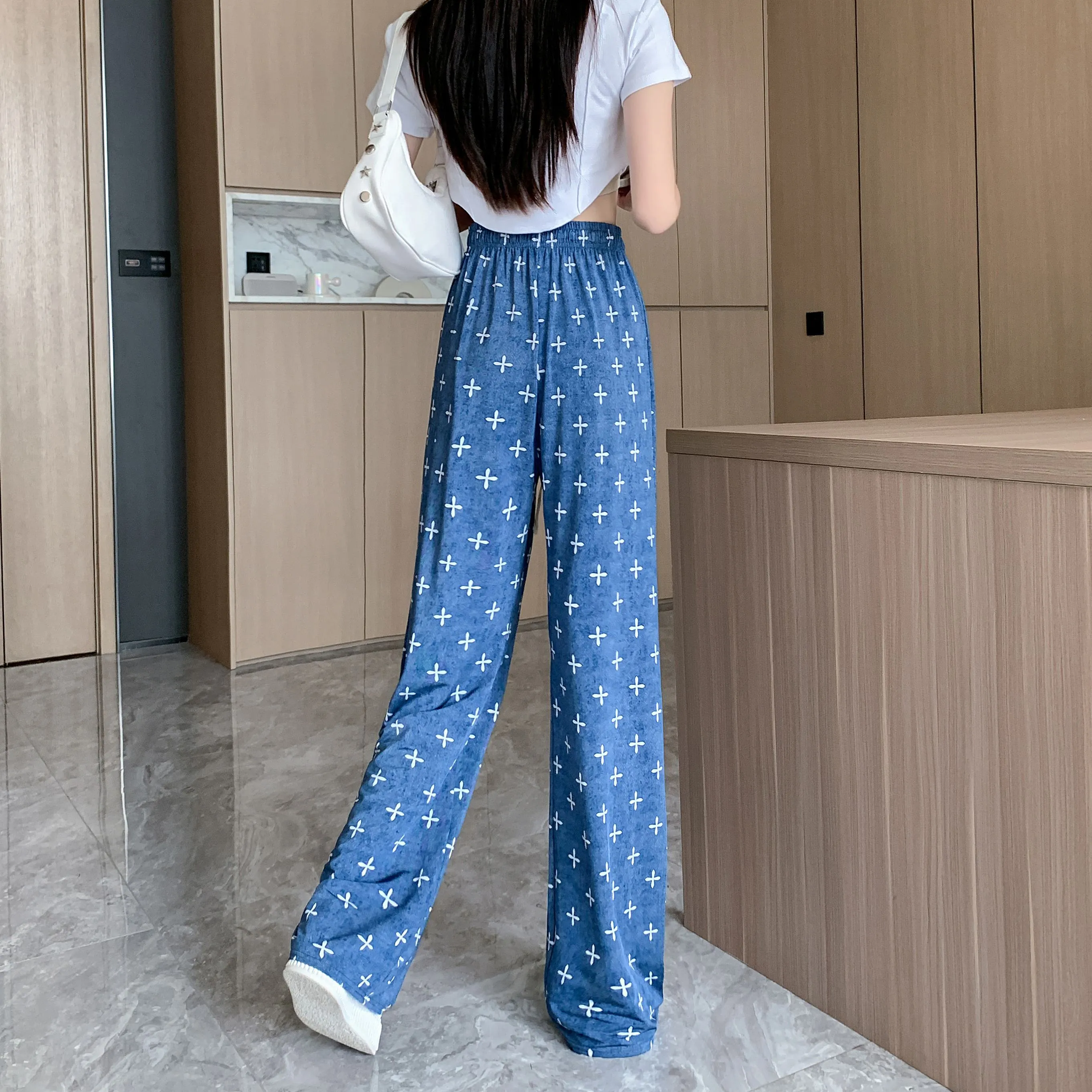 Silky Slimming High-Waisted Straight Leg Loose Fit Denim Thickness Pants