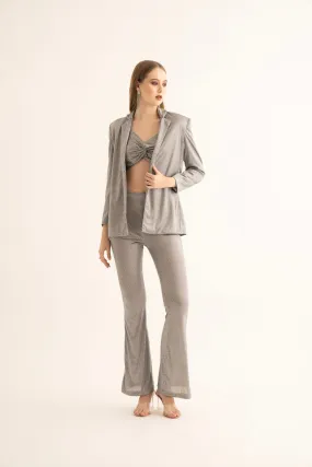 Silver Rhinestone Bell Bottoms