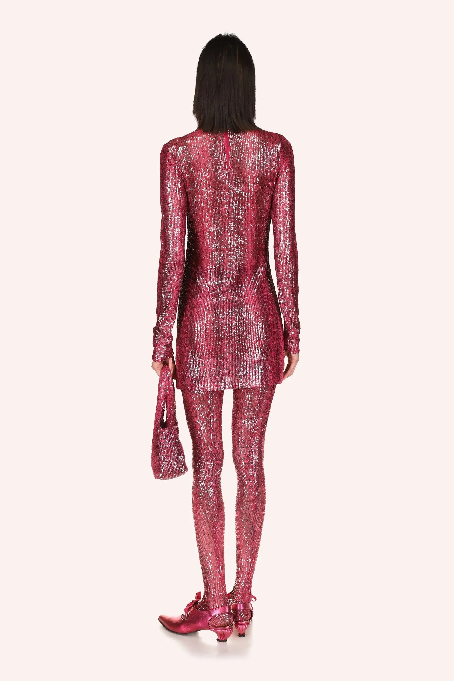 Snakeskin Sequin Turtleneck Dress