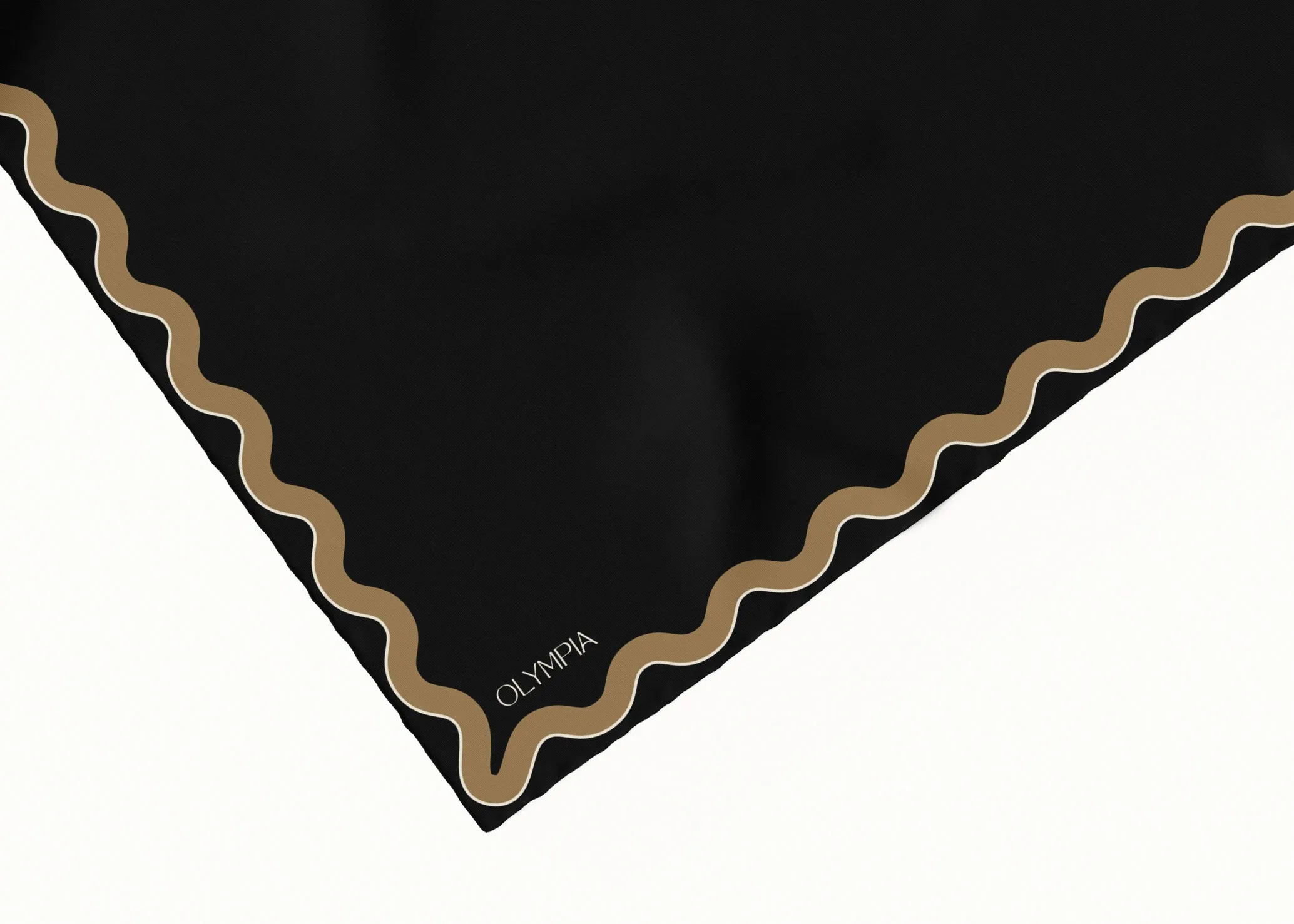 Sophie Ebony/Gold Silk Scarf - 89x89cm - Imperfect