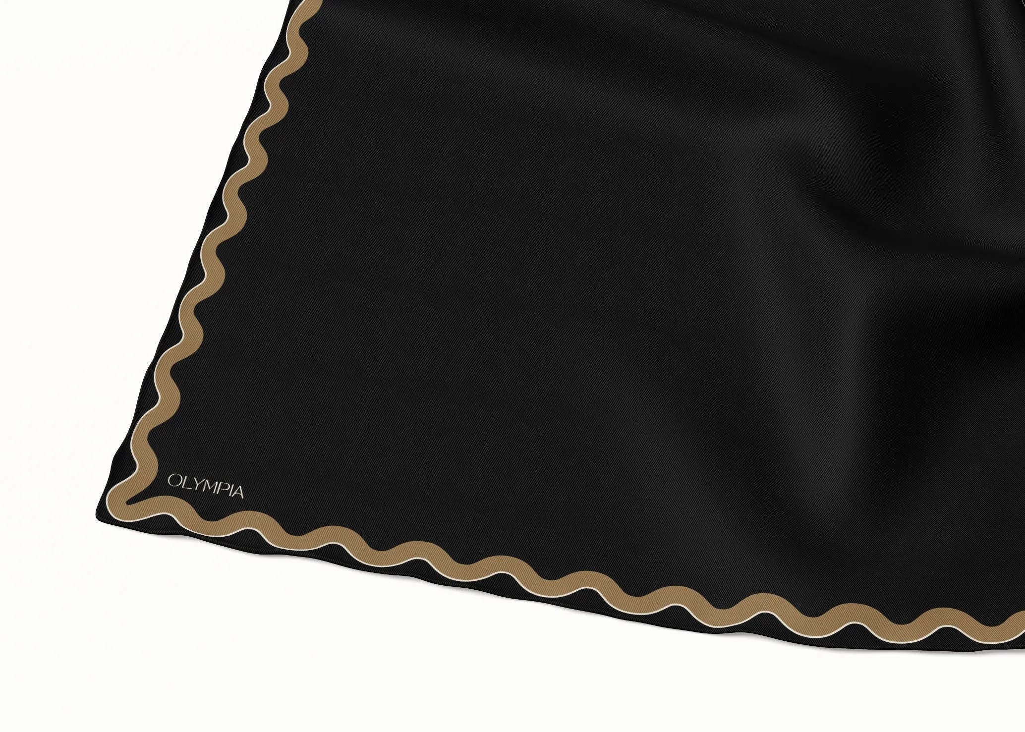 Sophie Ebony/Gold Silk Scarf - 89x89cm - Imperfect