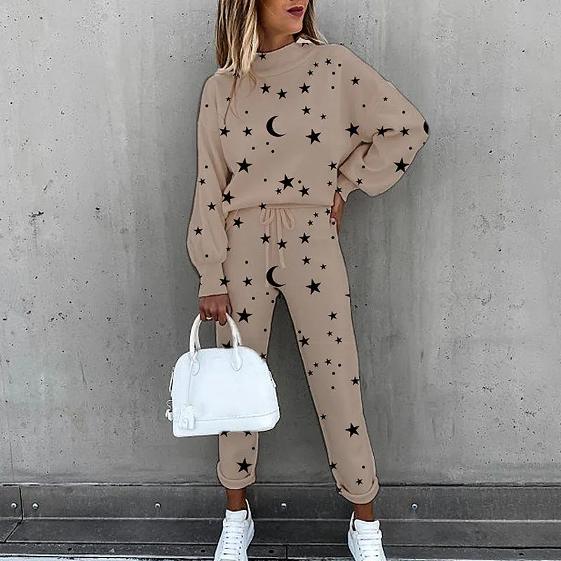 Sportwear Outfit Pant Sweatshirt Tracksuit Two Piece Sets