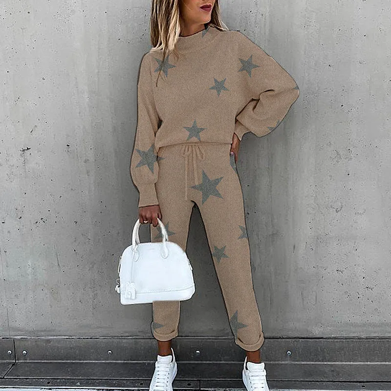 Sportwear Outfit Pant Sweatshirt Tracksuit Two Piece Sets