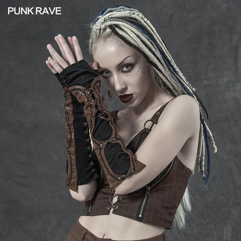 Steampunk fingerless vintage gloves