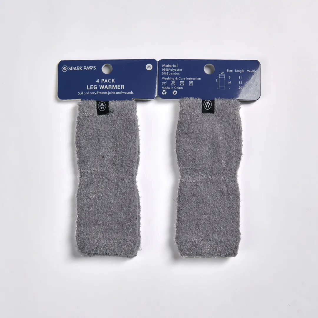 Stretchy Fleece Dog Leg Warmer Sleeves - Grey