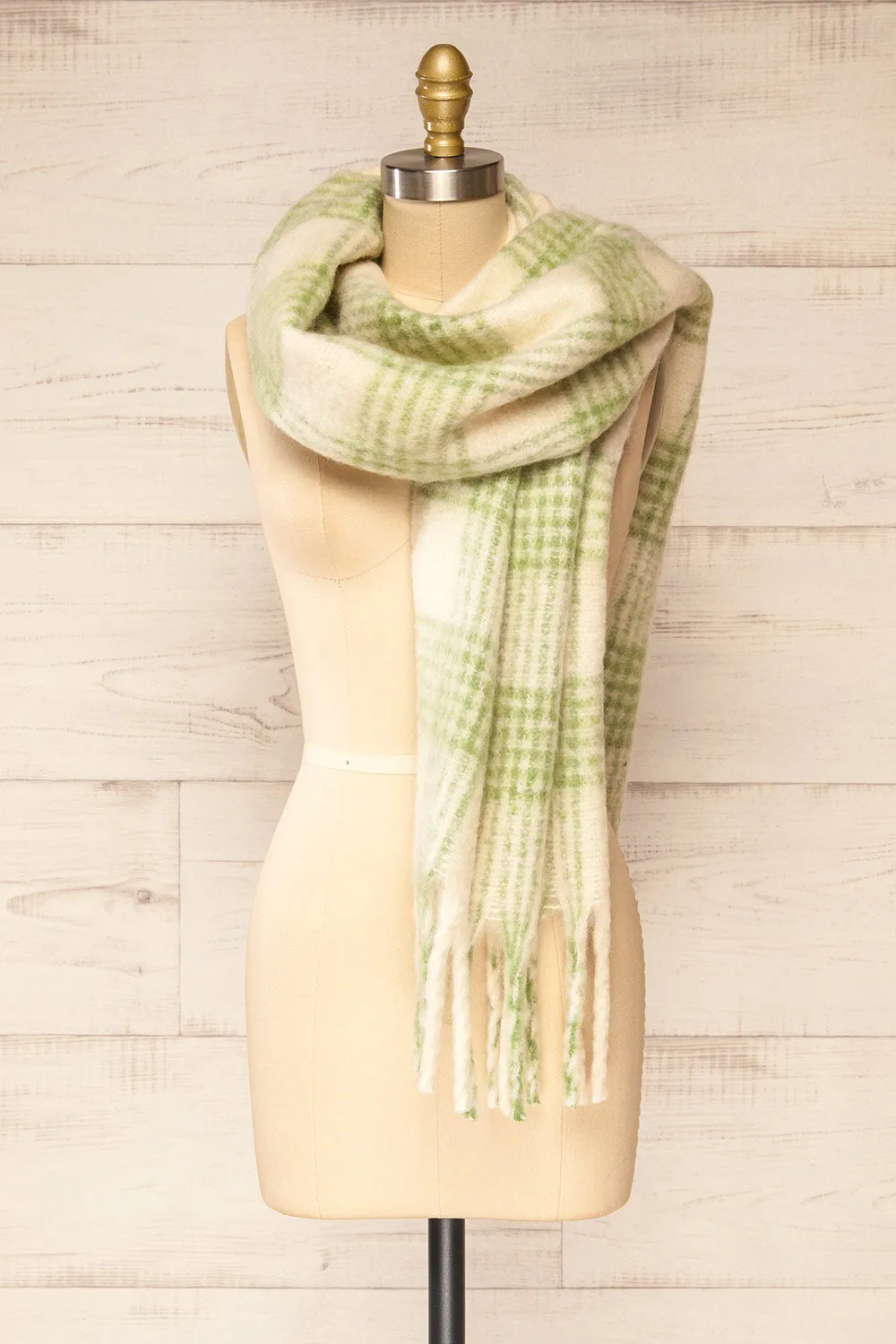 Suleja Green | Plaid Soft Knit Scarf