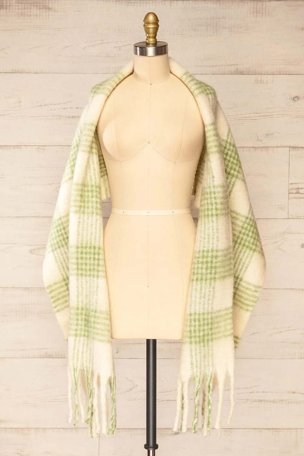 Suleja Green | Plaid Soft Knit Scarf