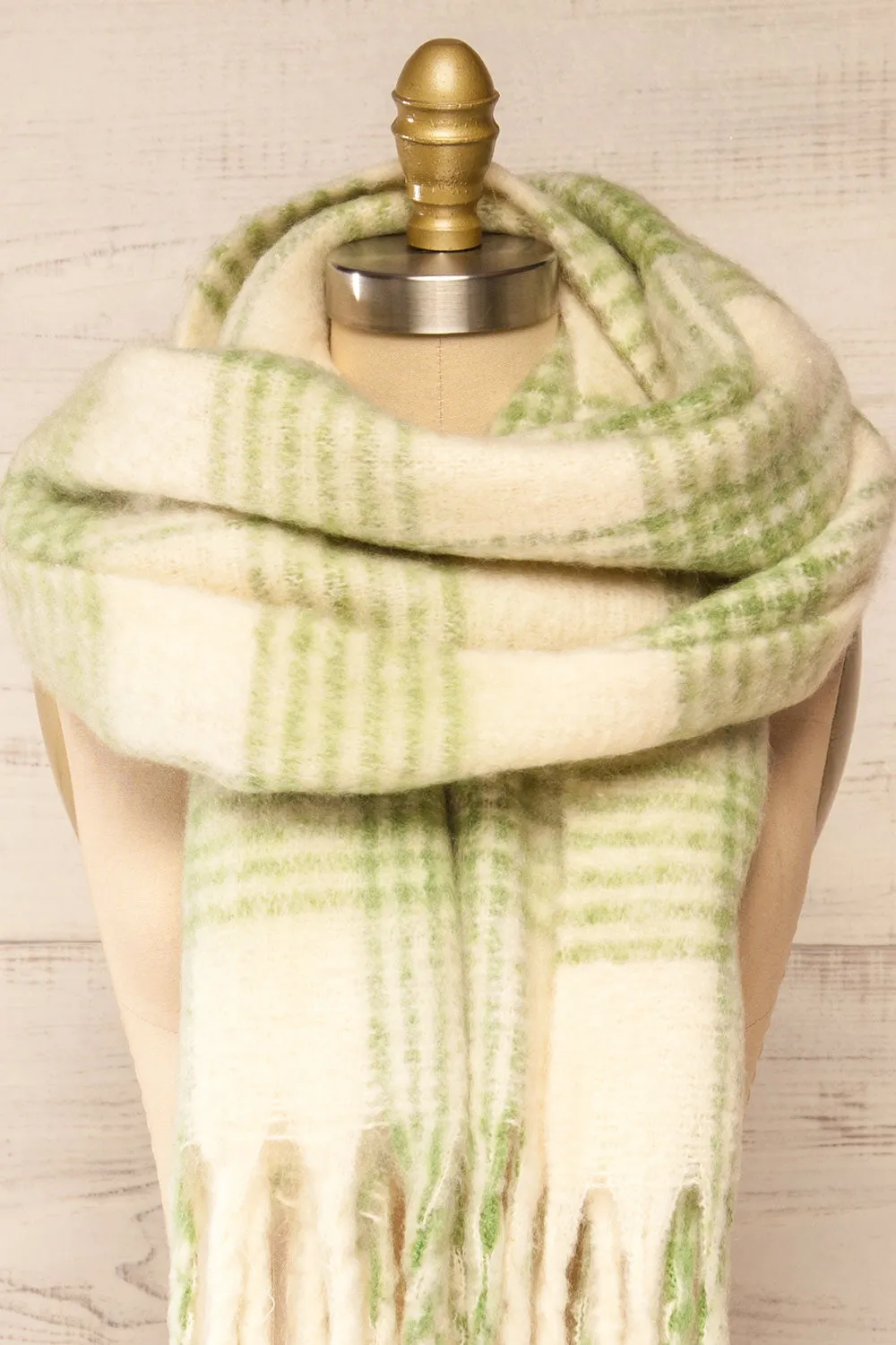 Suleja Green | Plaid Soft Knit Scarf