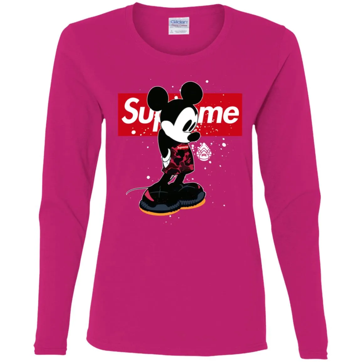 Supreme Mickey Babe Cute Love T-shirt Women Long Sleeve Shirt