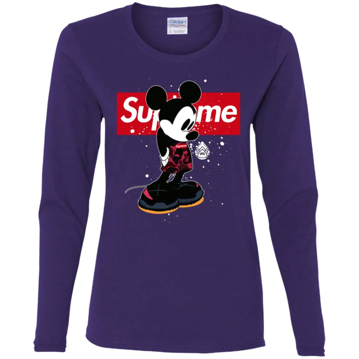 Supreme Mickey Babe Cute Love T-shirt Women Long Sleeve Shirt