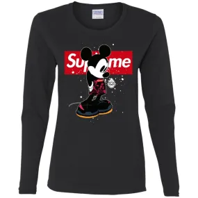 Supreme Mickey Babe Cute Love T-shirt Women Long Sleeve Shirt