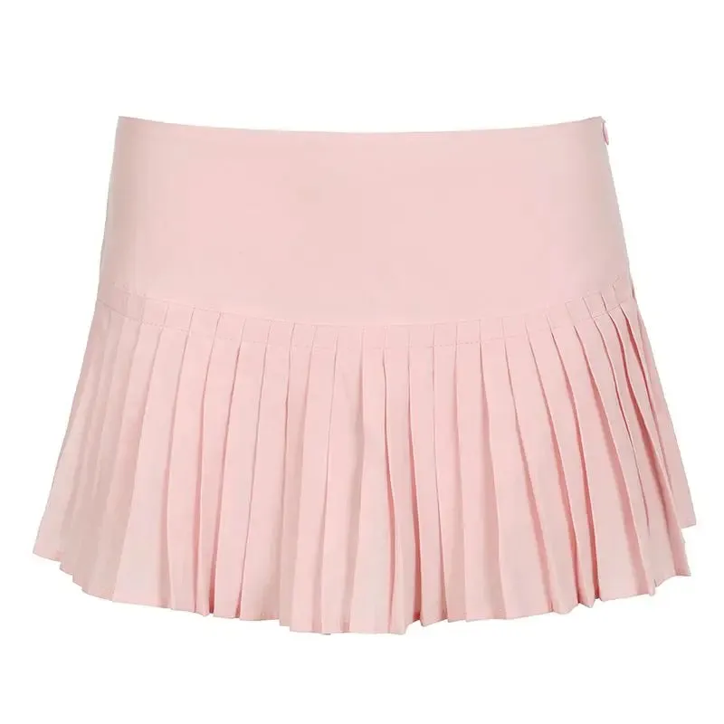 TAVIMART  -  Skirt Korean Style Sweet Girl Style Woven Shredded Pleated Salt Style Age-Reducing Anti-Exposure Casual Pleated Skirt