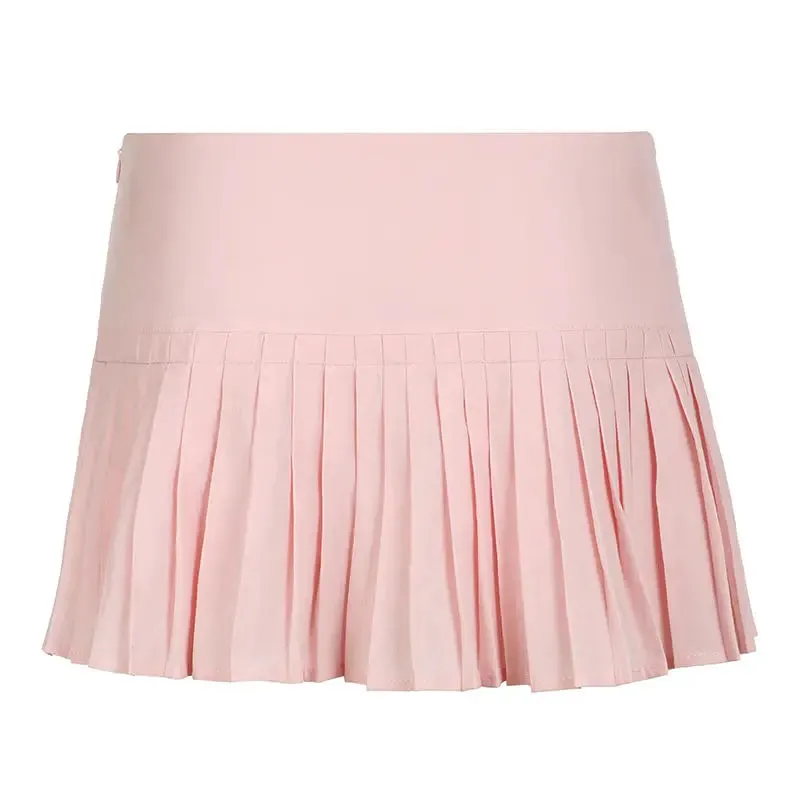 TAVIMART  -  Skirt Korean Style Sweet Girl Style Woven Shredded Pleated Salt Style Age-Reducing Anti-Exposure Casual Pleated Skirt