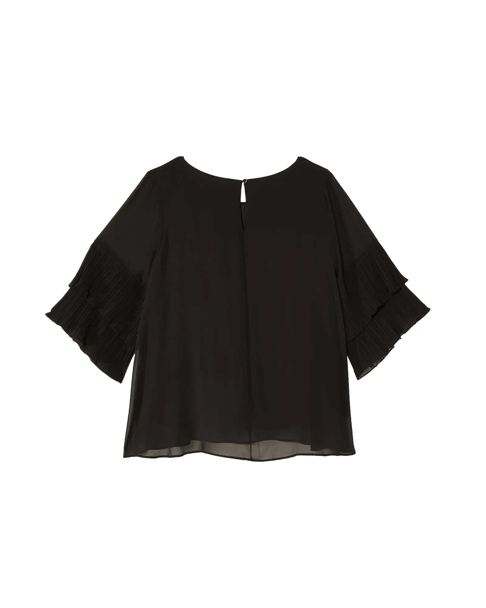 Teresa 3/4 Tiered Flare Sleeve Blouse | Black