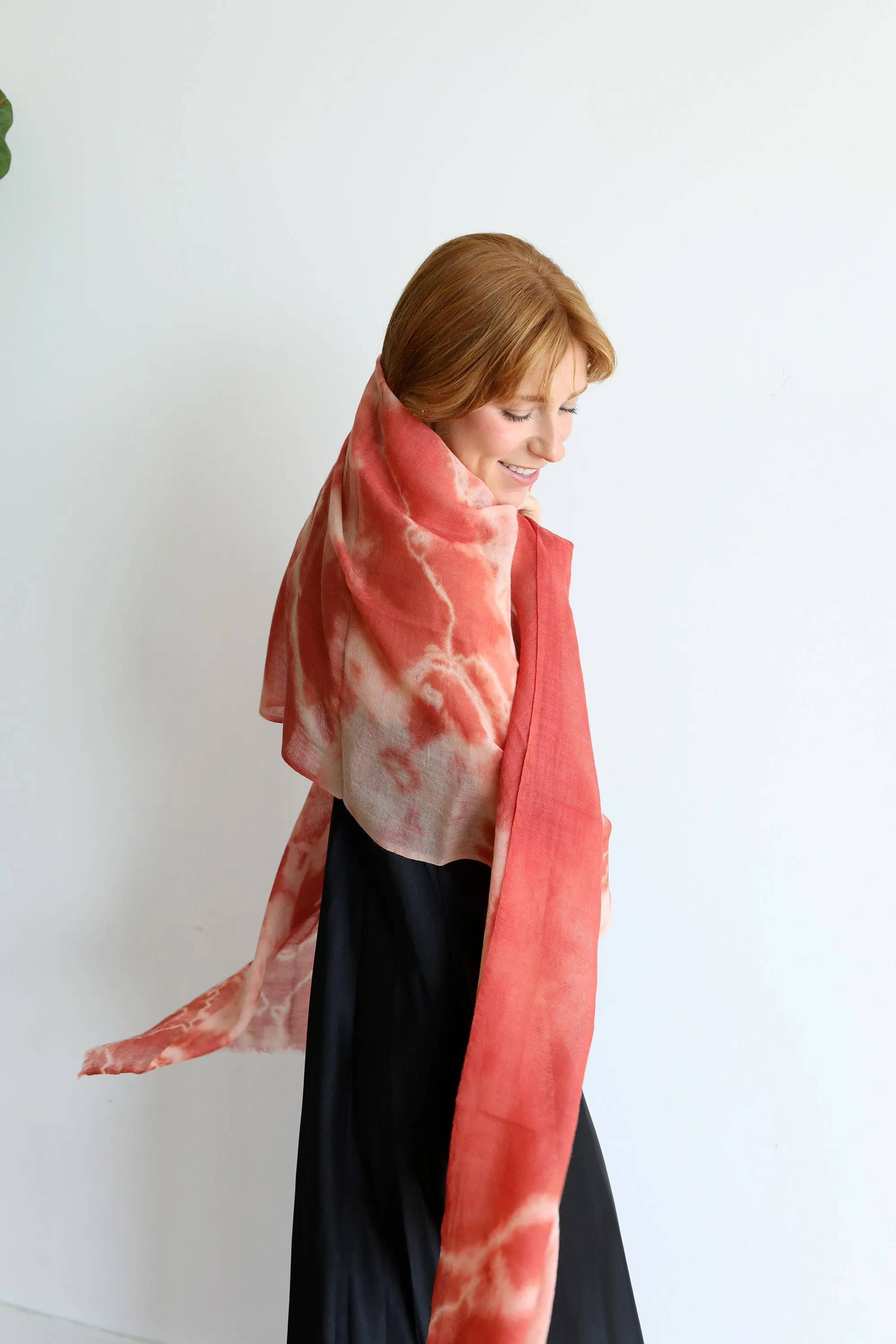 Terracotta Wool Cloud Scarf