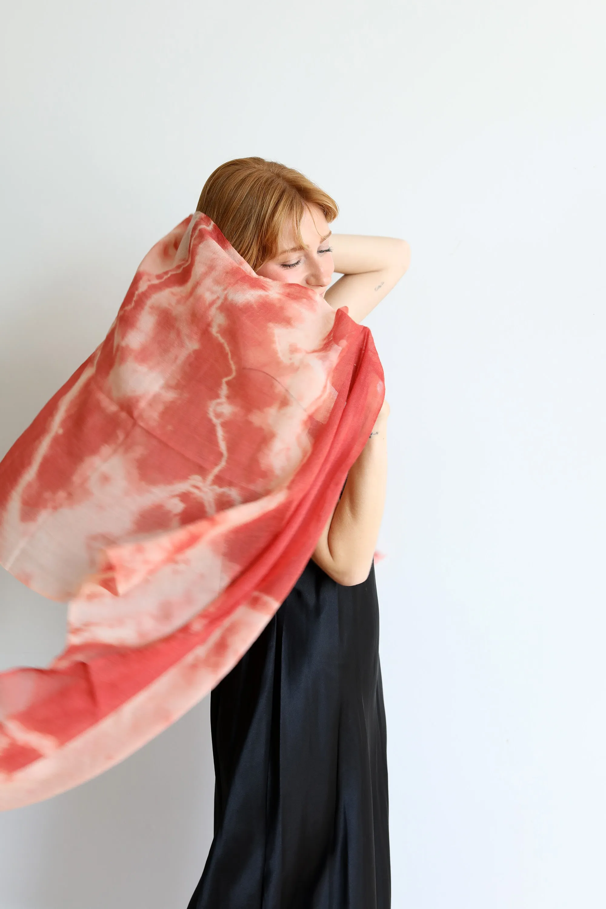 Terracotta Wool Cloud Scarf