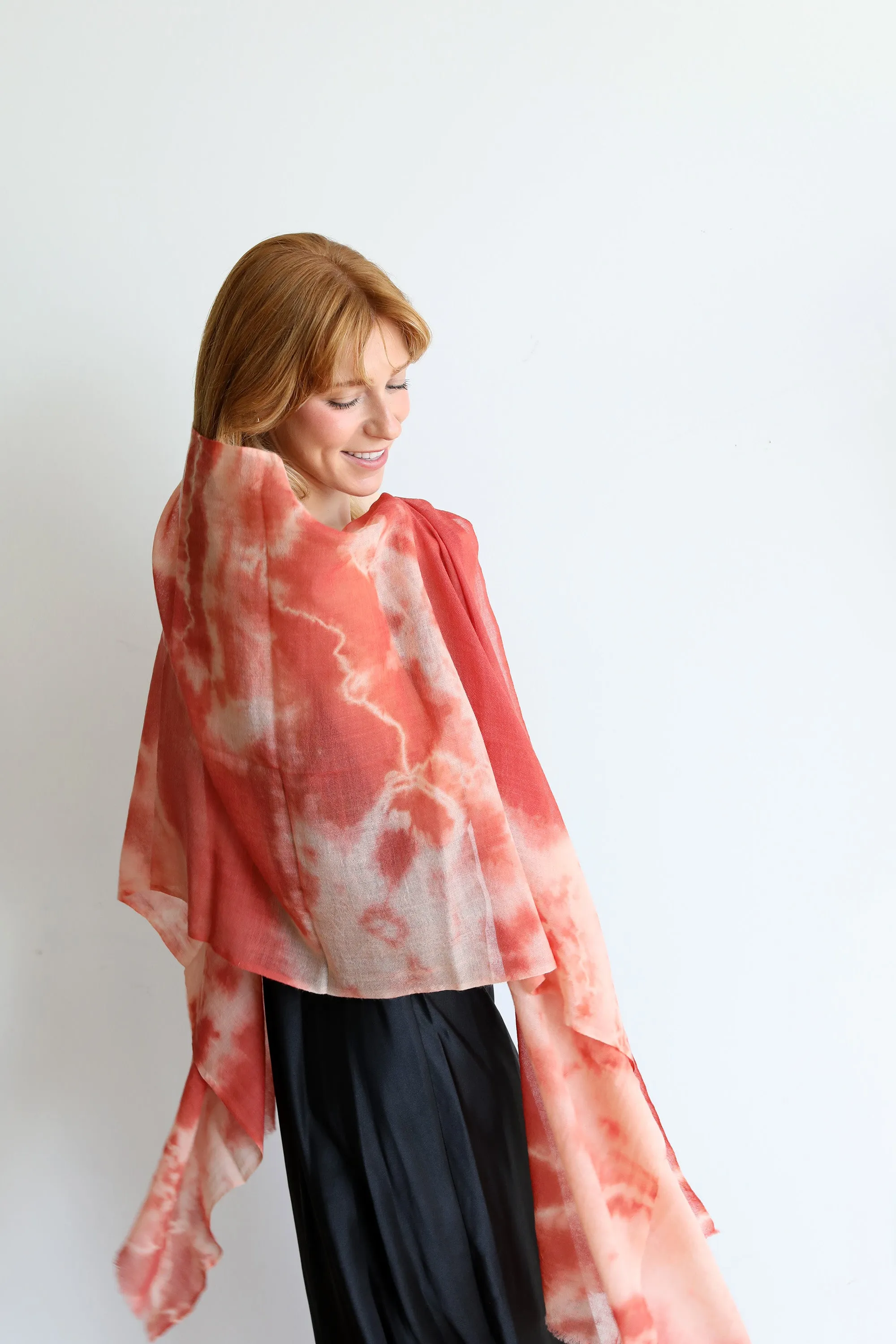 Terracotta Wool Cloud Scarf