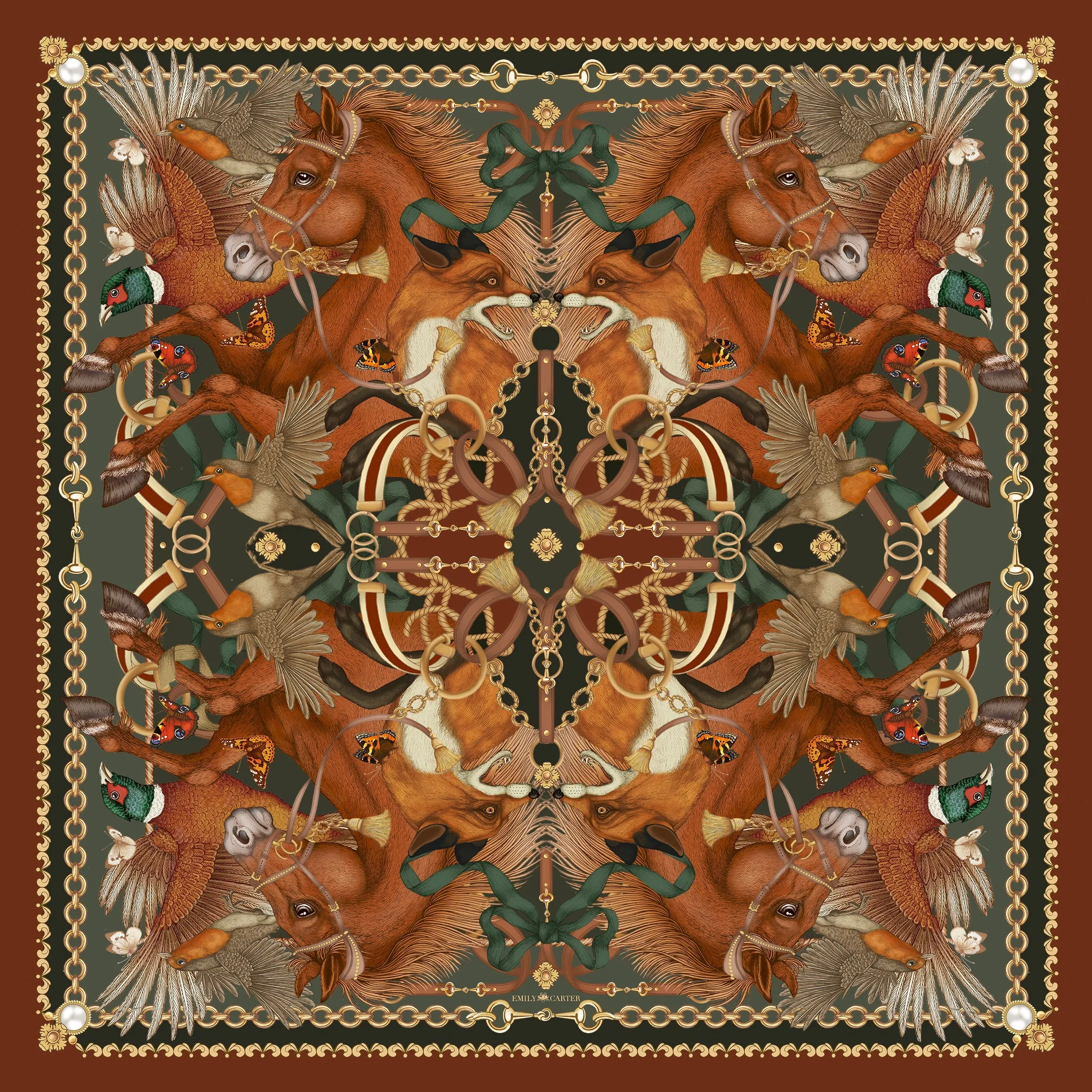 The Equestrian Silk Scarf | 130x130cm [Preorder]