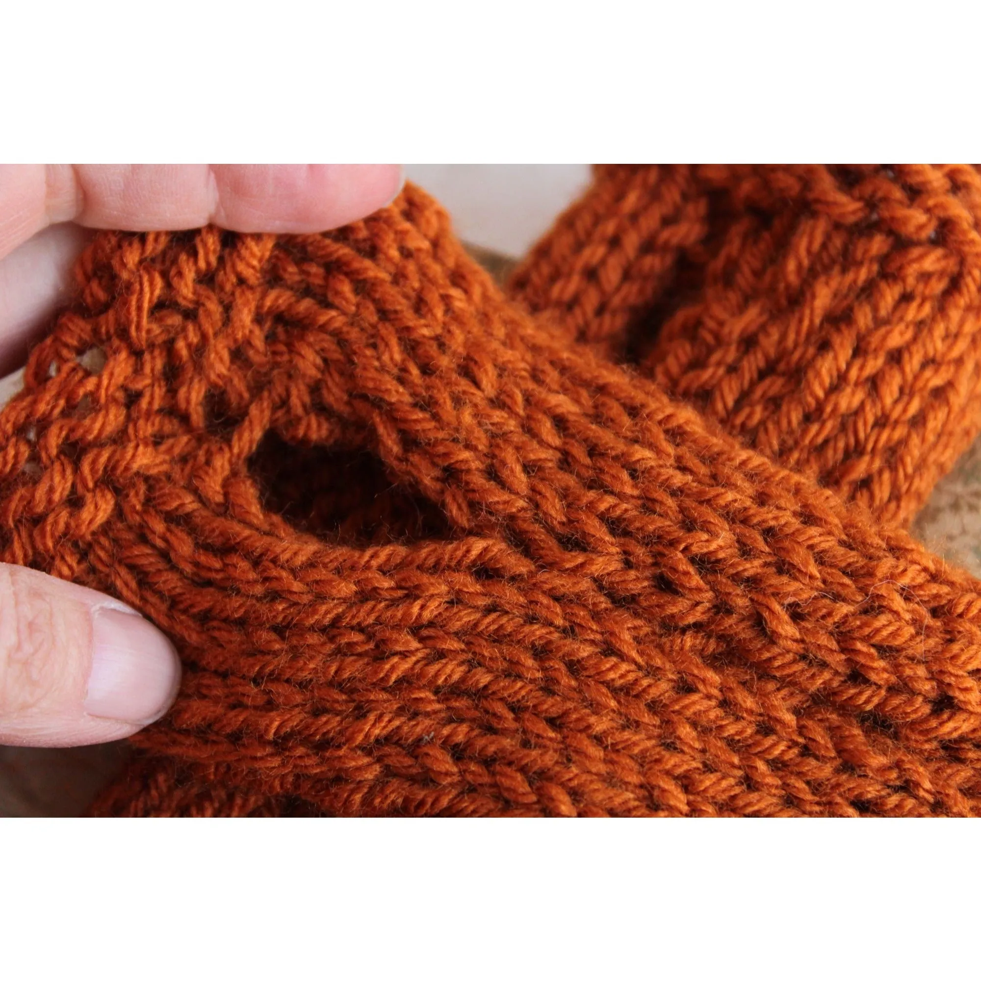 The "Pumpkin Cream" Handknit Fingerless Gloves