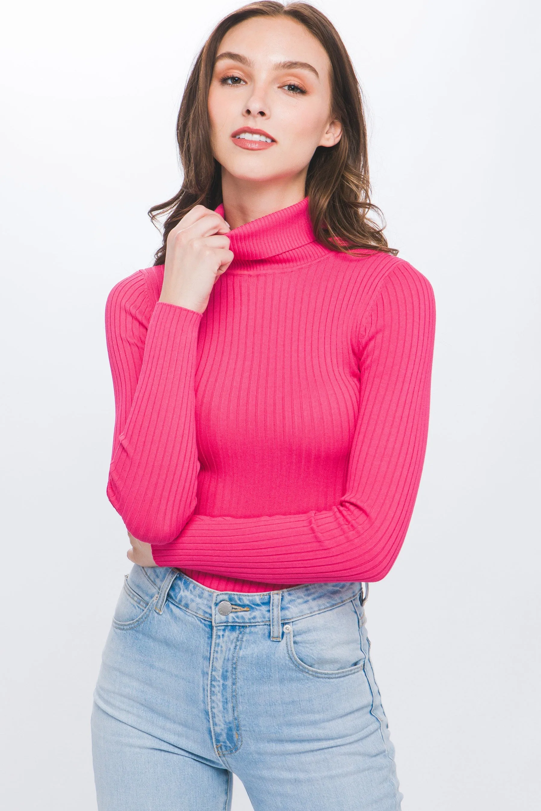 Turtleneck Rib Knit Bodysuit