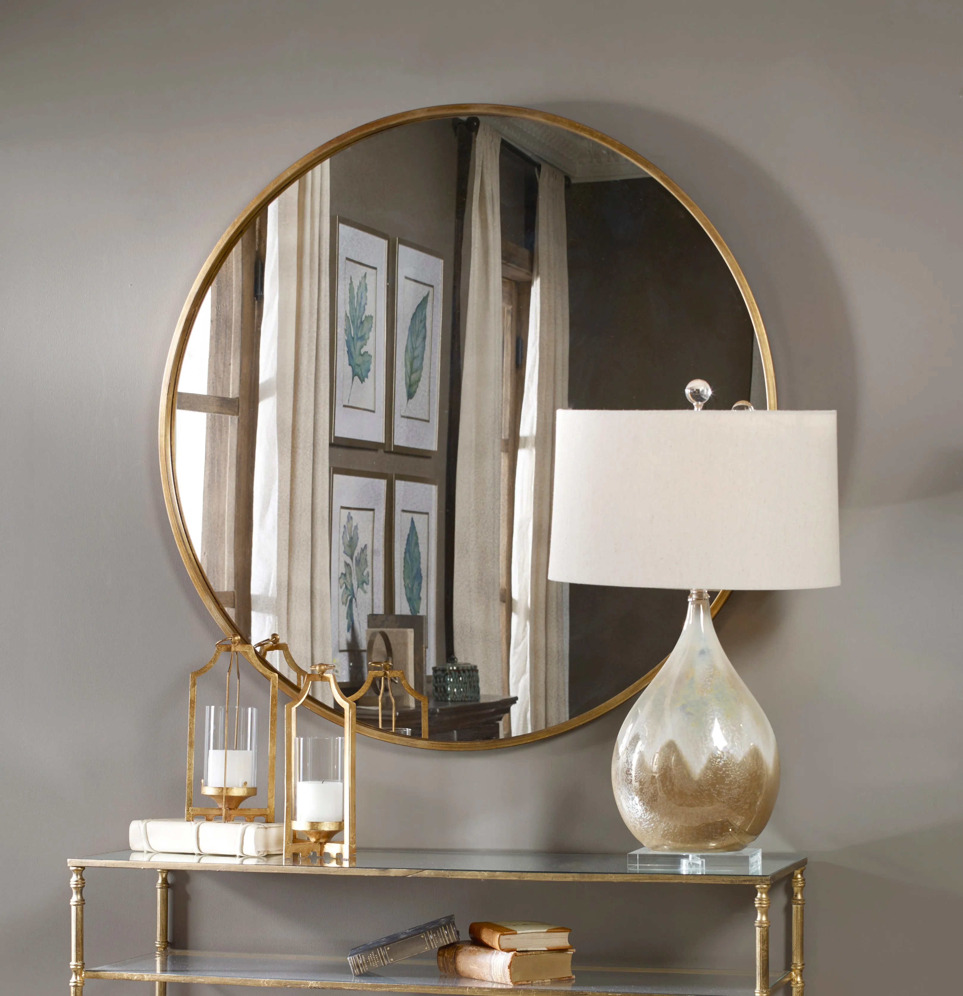 Uttermost Junius Round Gold Mirror