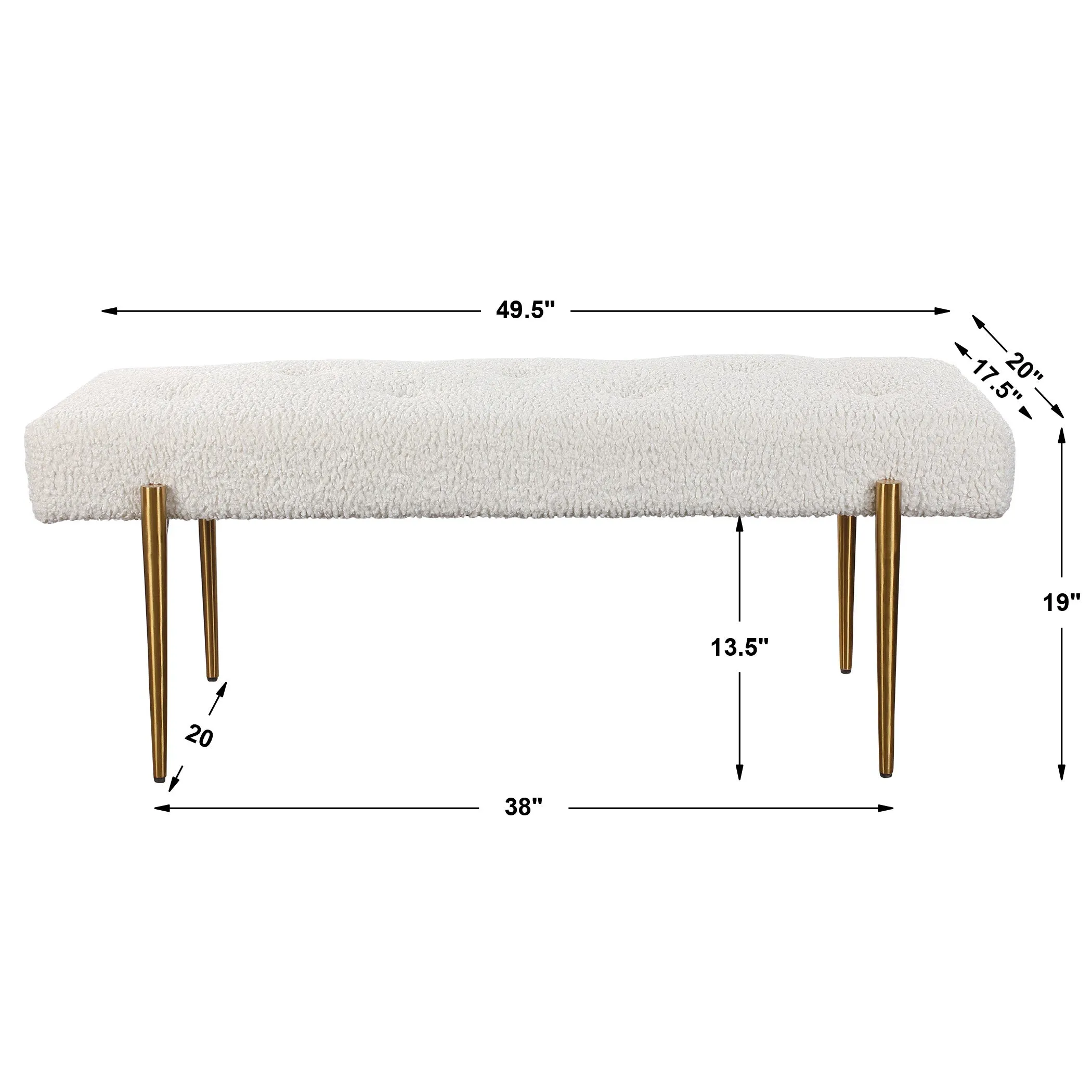 Uttermost Olivier White Bench