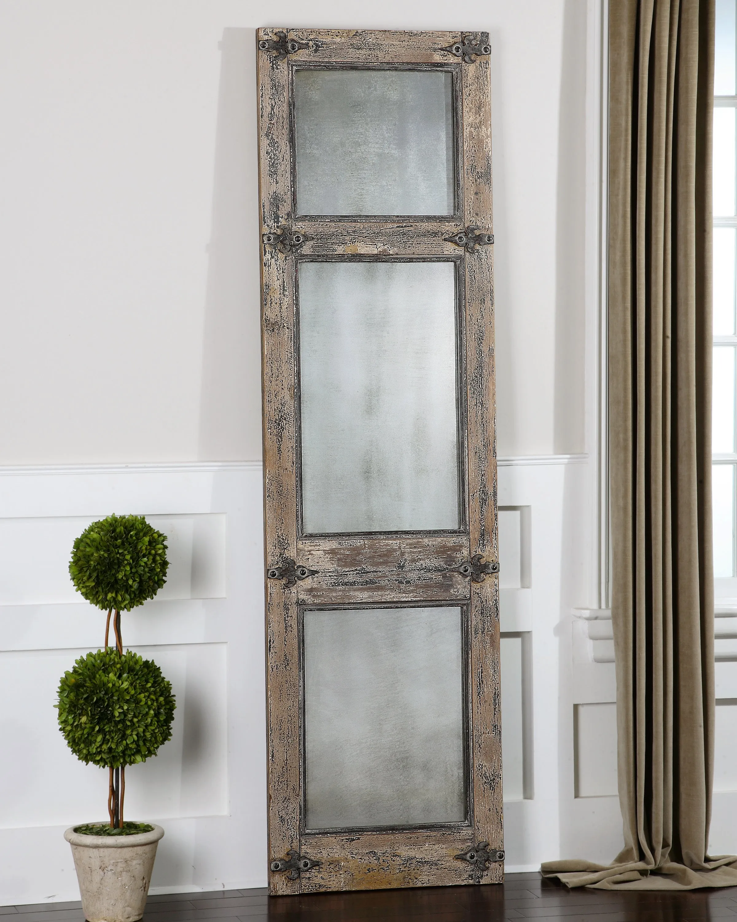 Uttermost Saragano Distressed Leaner Mirror