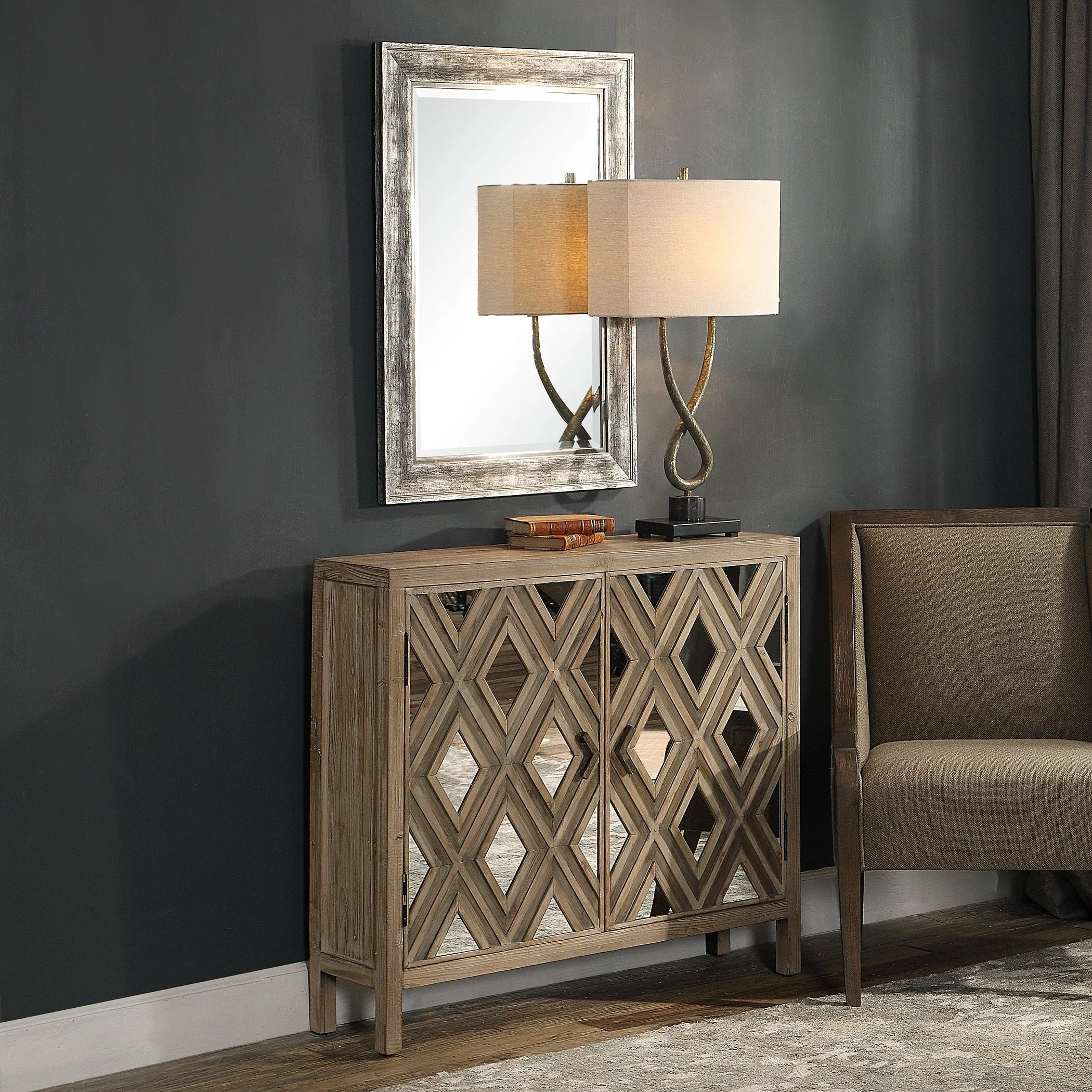 Uttermost Tahira Mirrored Accent Cabinet