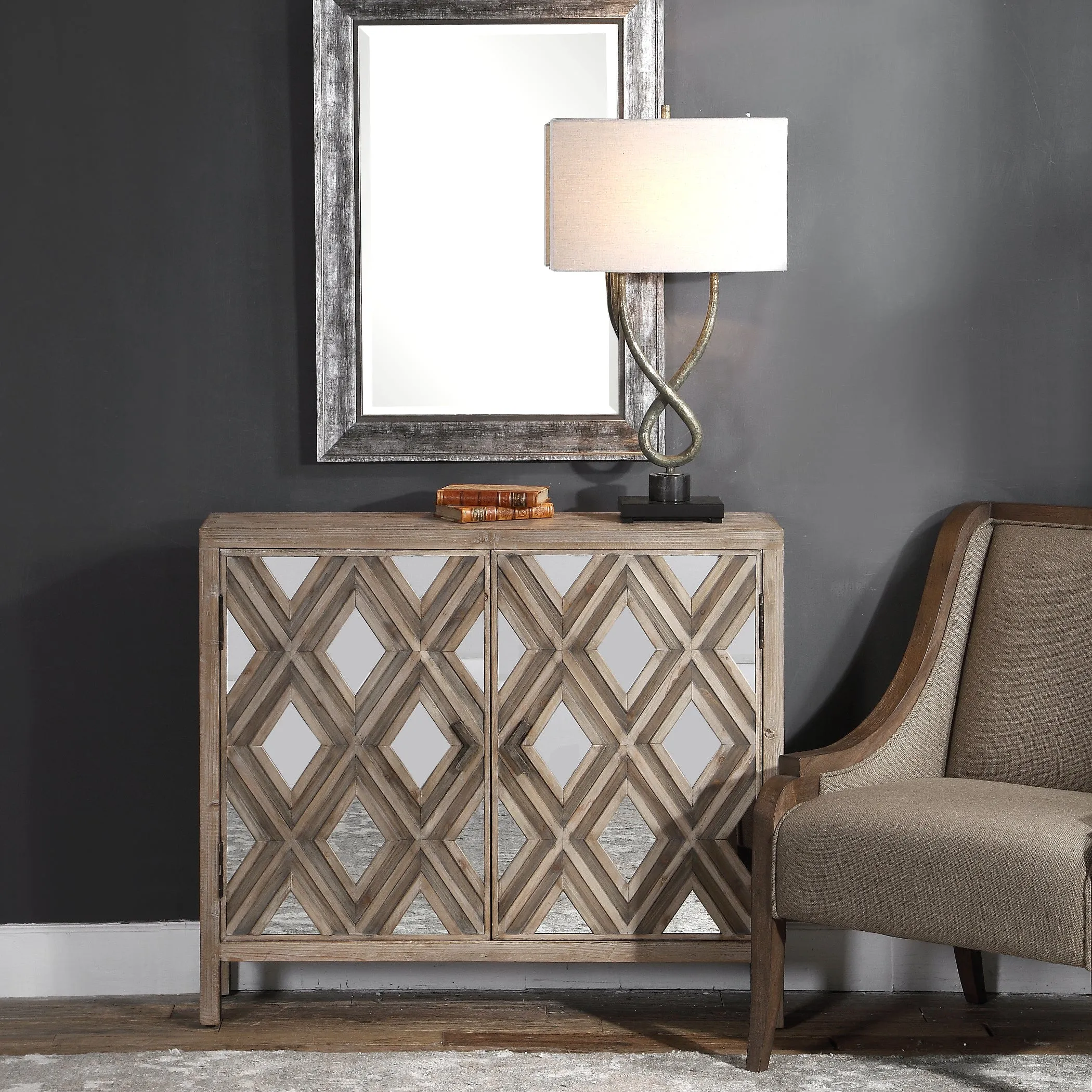 Uttermost Tahira Mirrored Accent Cabinet