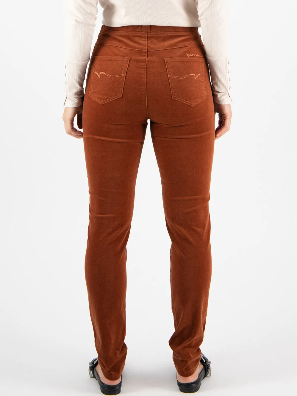 VASSALLI SKINNY PULL ON CORD PANT